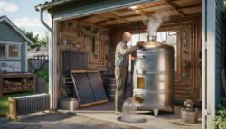 3,000 liters of hot water a day: a tinkerer needs no electricity, oil or gas