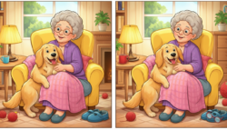 8-Second Challenge: Can You Spot 3 Differences in Grandma and Dog Image